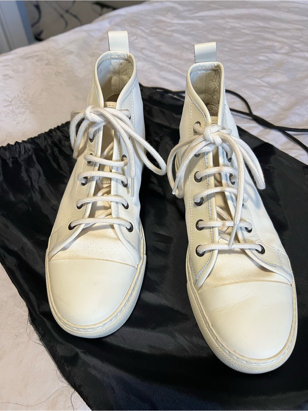 EUCRalph Lauren Purple Label Collection women’s high top  leather/suede sneakers